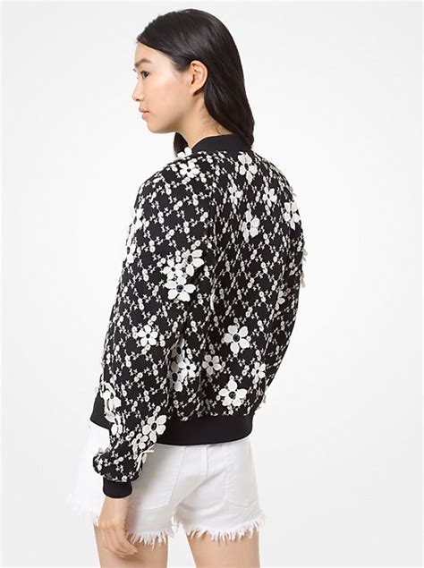 bomber jas michael kors floral embroidered mesh|Michael Kors.